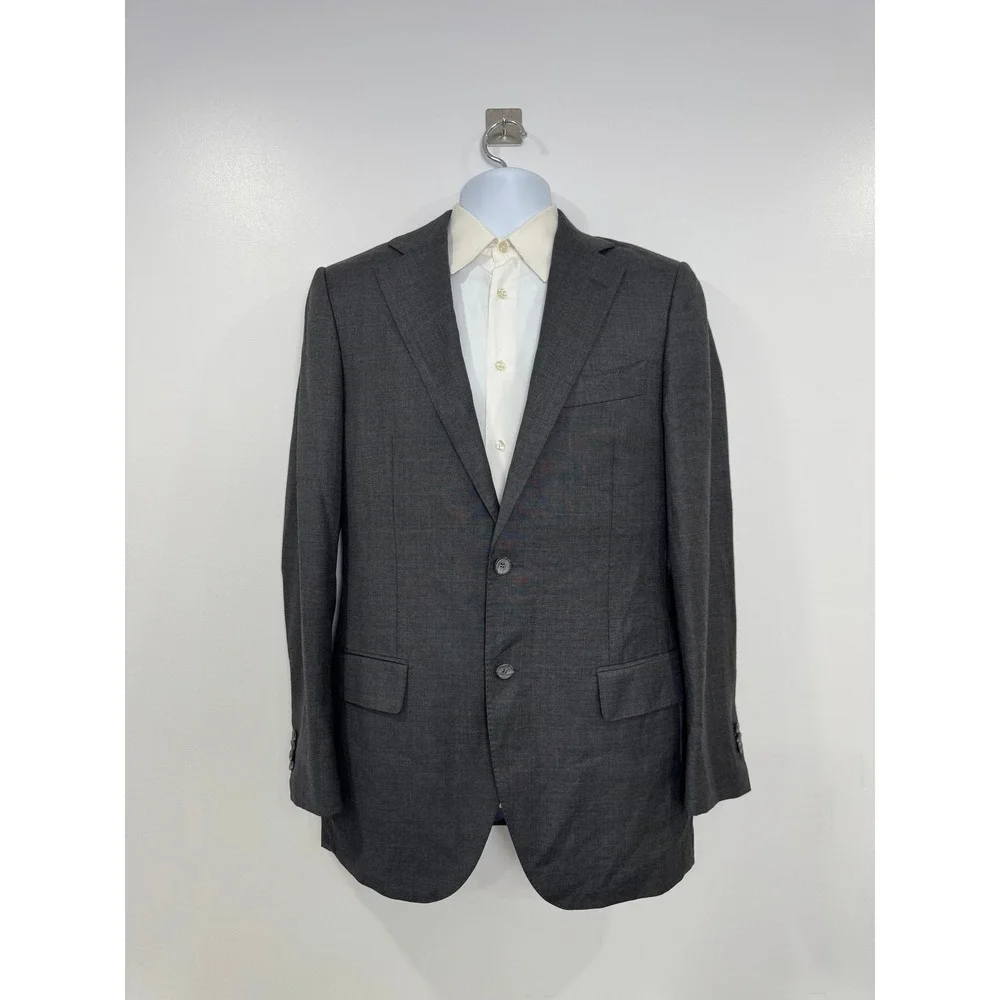 Suitsupply Men Grey Lazio Pure Wool Super 110's Blazer Jacket 40L